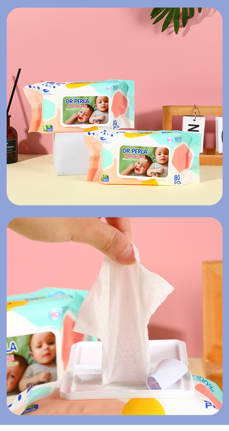婴儿手口湿巾80片无纺布抽取式锁水棉柔亲肤温和擦屁屁家庭常备装详情11