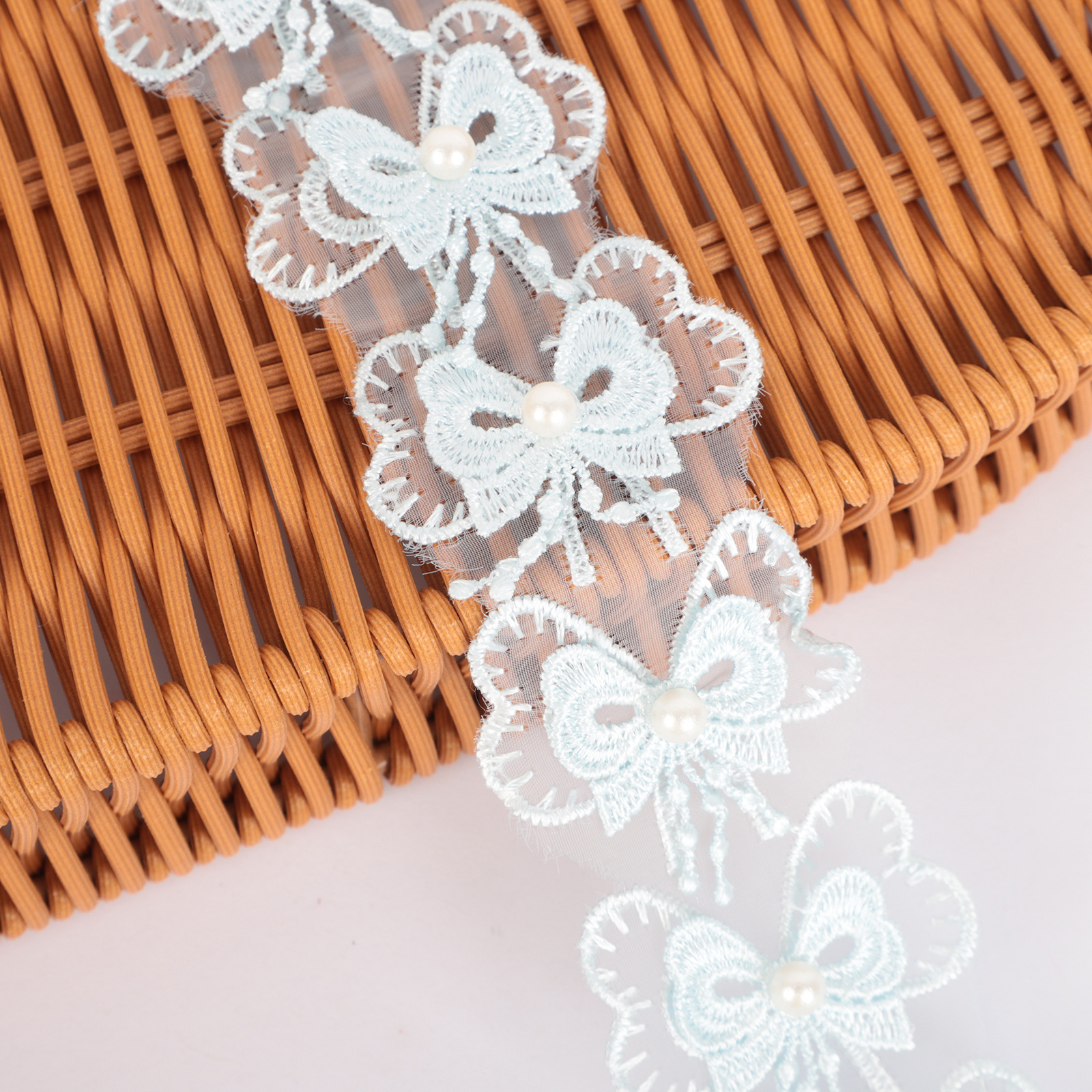 网纱刺绣蝴蝶结服装花边辅料配件立体双层饰品材料手工diy装饰详情6