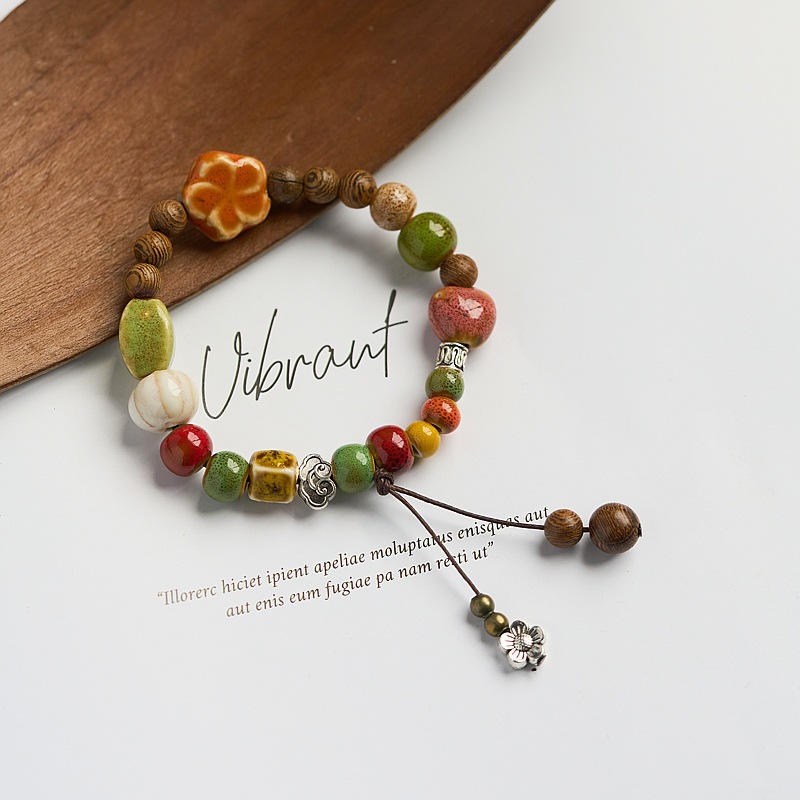 新中式景德镇陶瓷手串女小众设计手链闺蜜手绳批发复古手饰国风详情5