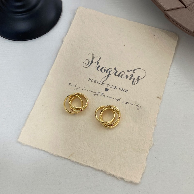 芳伶大哥同款戒指经典三环中古彩色宝石时髦气质复古套戒指环手饰详情7