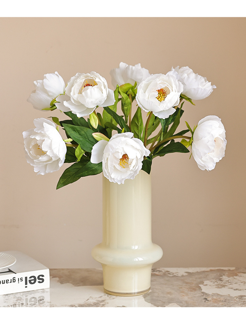 单枝国风富贵牡丹芍药仿真花家居软装婚礼布景办公文化园艺装饰品详情21