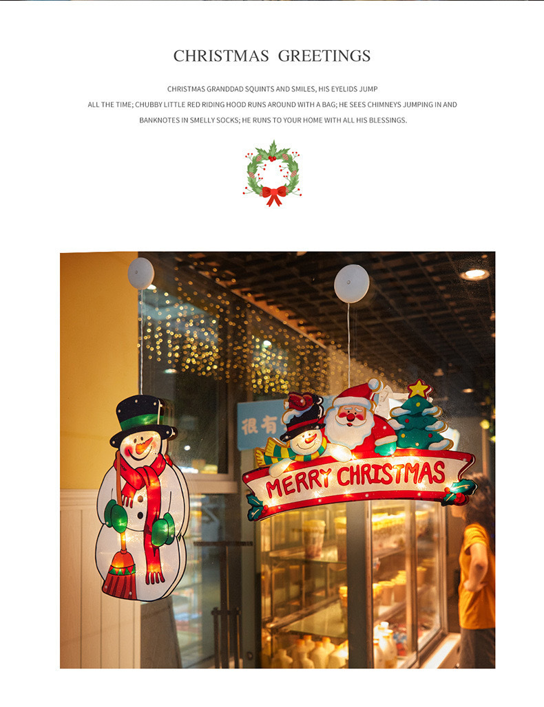 led圣诞吸盘灯老人雪人造型橱窗装饰灯节日氛围小彩灯批发圣诞灯详情6