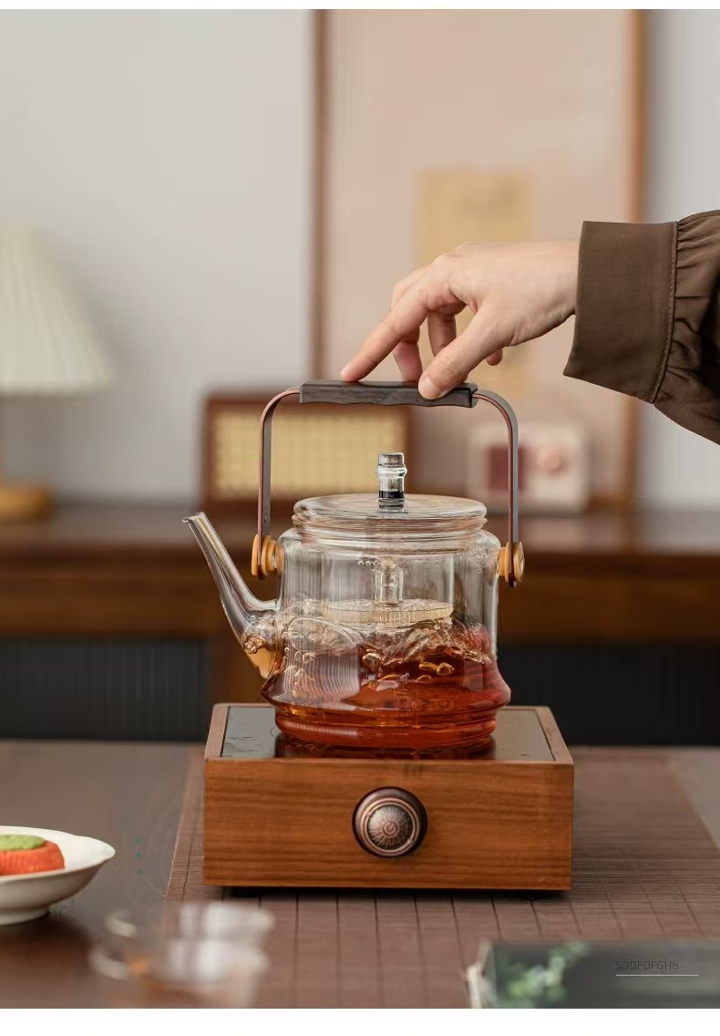 玻璃茶壶耐高温功夫茶具小号过滤可烧煮茶透明家用简约加厚泡茶器详情11