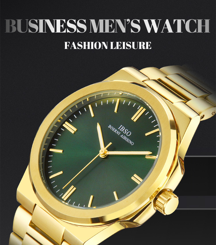 IBSO男士石英表時(shí)尚金屬表帶簡(jiǎn)約商務(wù)男表跨境爆款腕表詳情1