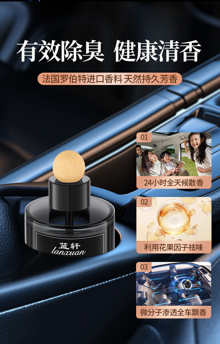 车载香薰车用香水座高级感淡香香氛持久留香除异味车内空气清新剂详情15