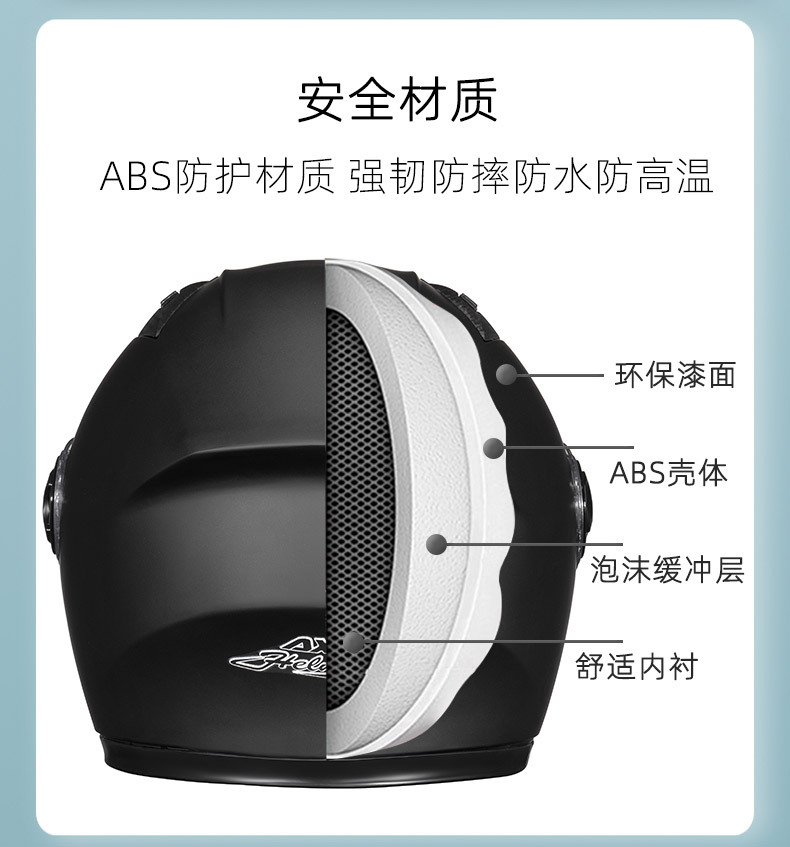 外贸专供电动车头盔男士保暖冬季全盔女四季通用安全盔跨境详情3