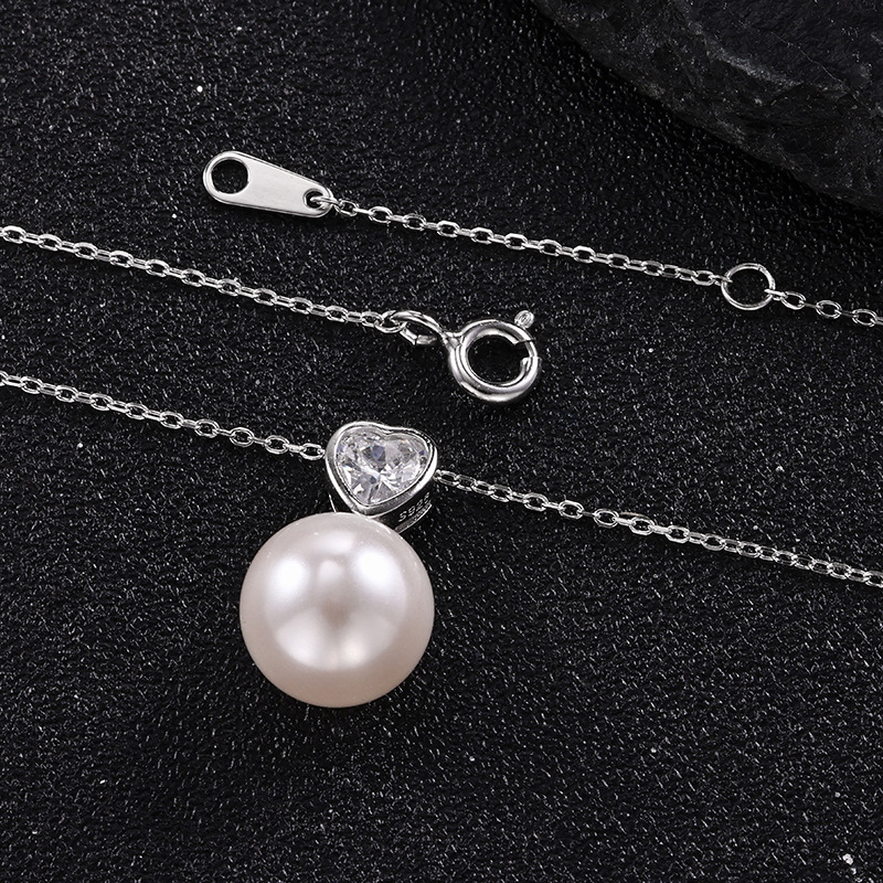 S925 All-silver Edison pearl pendant necklace, a versatile and high-end gift for women, simple and versatile, small and clear pic 3
