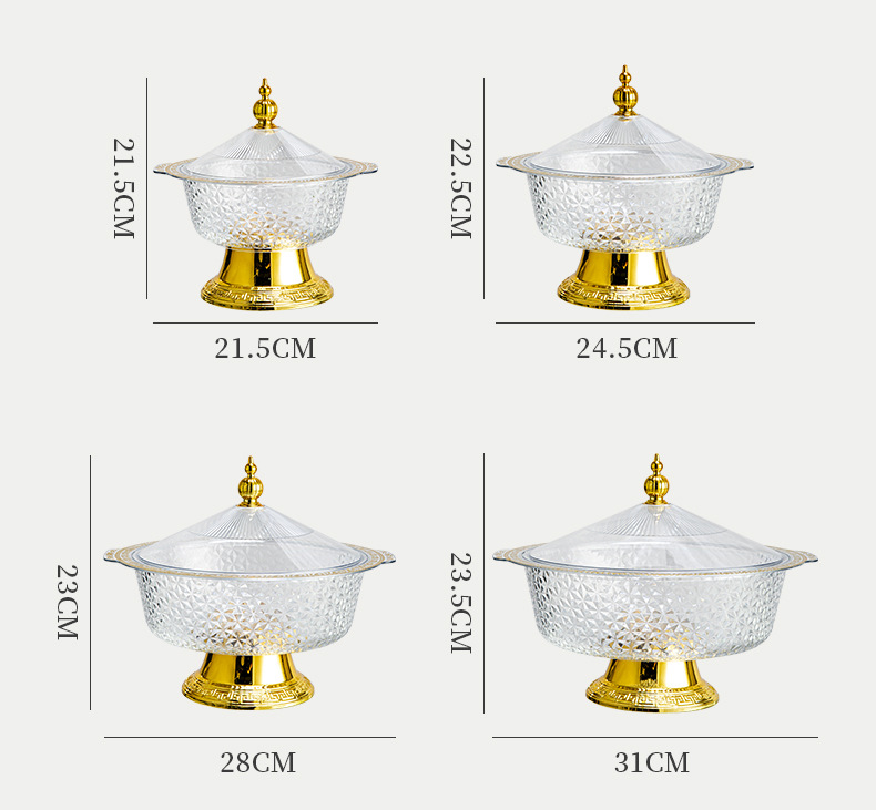 有脚带盖水果盘客厅家用新款塑料PET防尘高颜值干果零食水果篮详情11