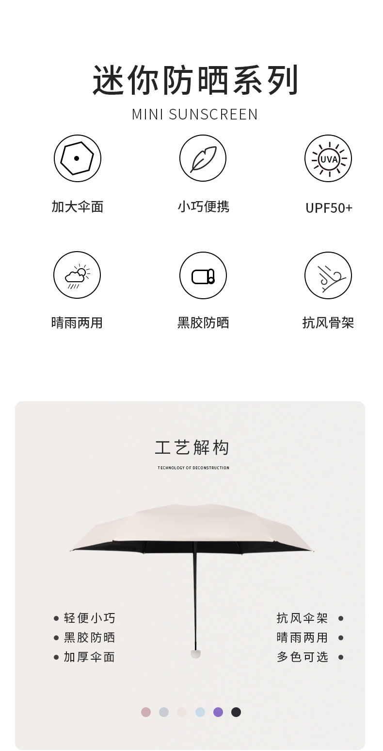 伞小巧雨伞批发折叠五折伞晴雨两用胶囊伞防晒遮阳伞口袋女高级感详情25