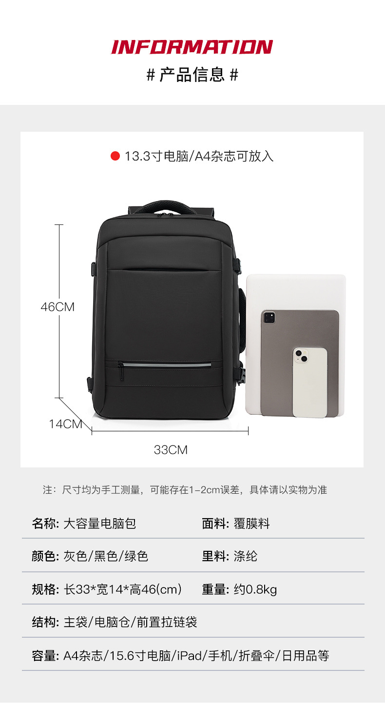 The new business backpack for men with a high-end feel, large-capacity water-resistant computer backpack, and multi-functional student backpacks are trendy pic 2