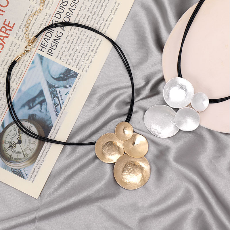 亚马逊新款金属项链时尚流行女士首饰欧美夸张吊坠高级感项链批发详情7