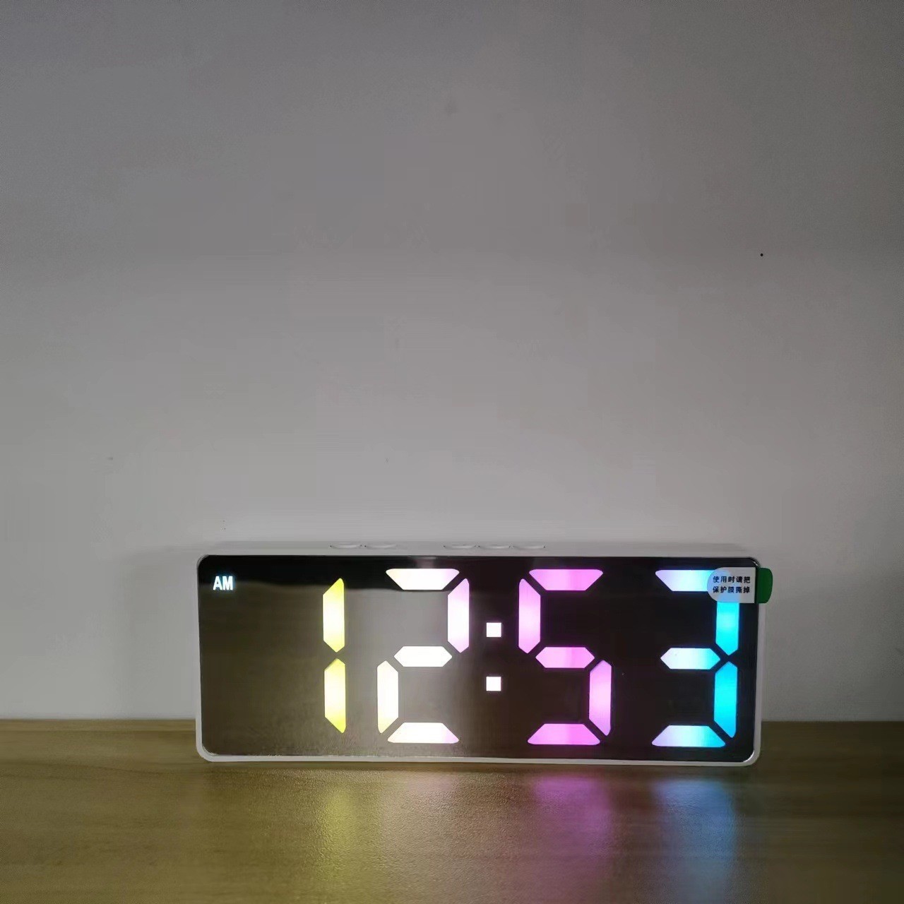 Color screen simple LED electronic alarm clock, student plug-in dual-purpose small alarm clock, digital clock, voice-controlled temperature clock pic 9
