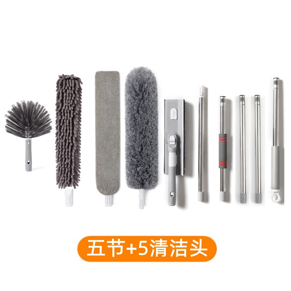 跨境新品拼接加长杆鸡毛掸子静电除尘打扫灰尘蜘蛛网缝隙清洁套装详情4
