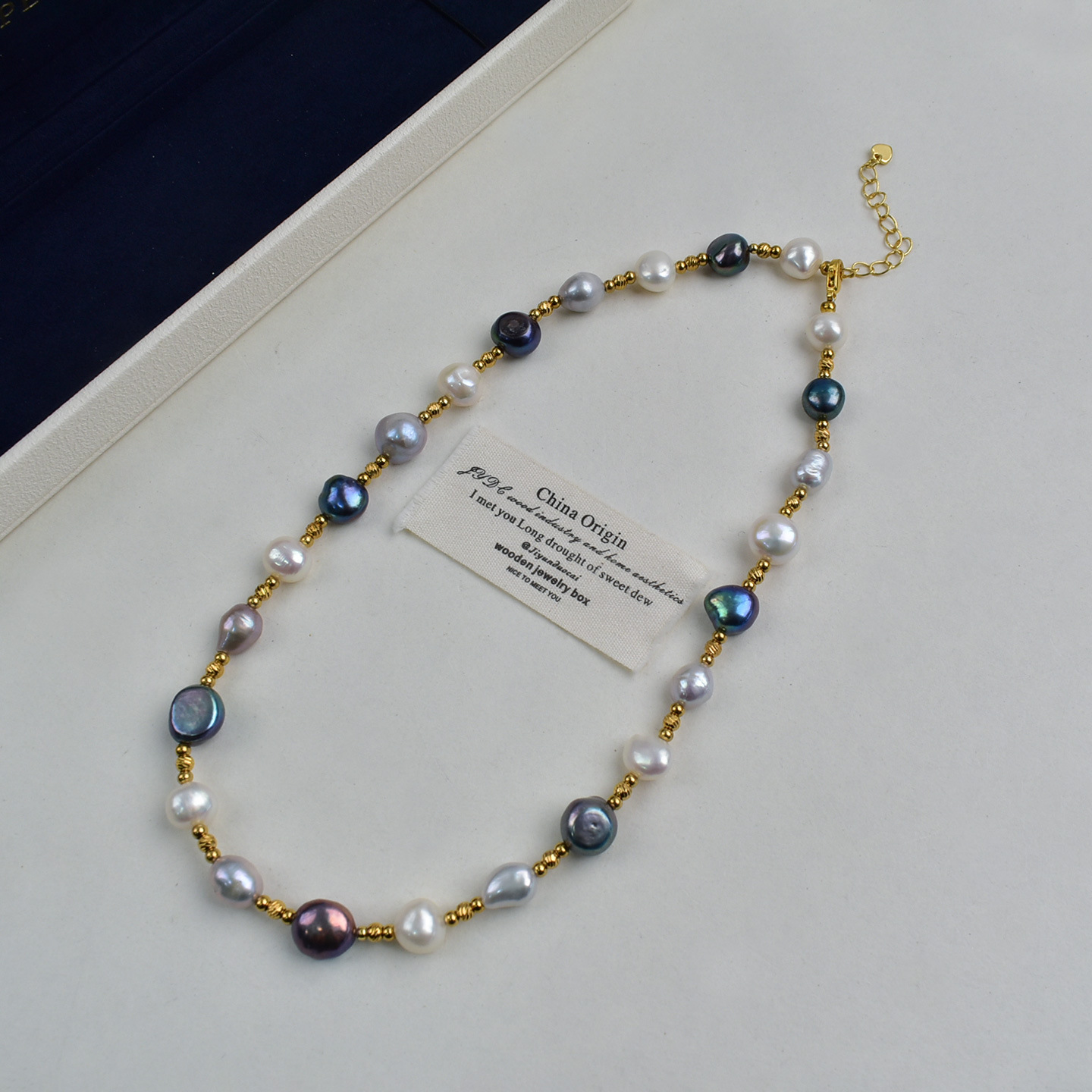 天然淡水珍珠饰品套装925银高品质巴洛克异形珍珠项链手链批发详情13