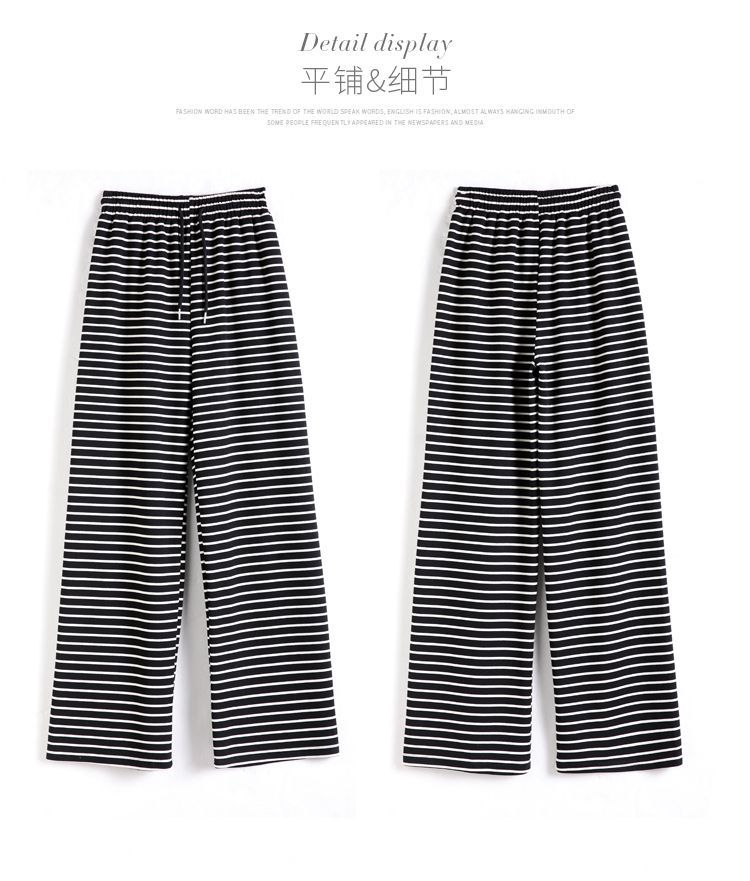 2025新款条纹阔腿裤女慵懒风裤子ins潮百搭女高腰显瘦斑马纹休闲详情21