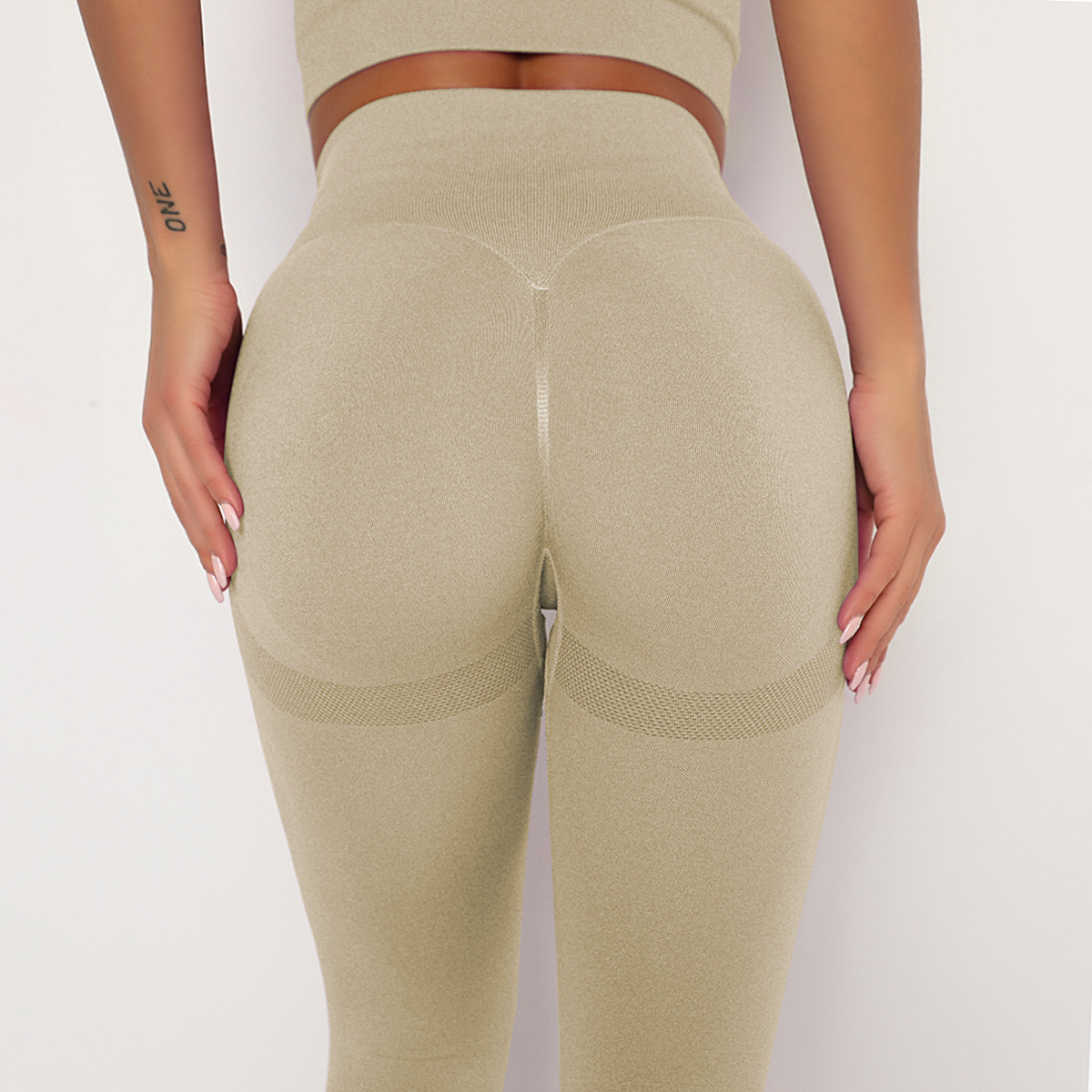 Peach internet-famous seamless yoga pants from Europe and America, breathable yoga wear for lifting buttocks, tight-fitting height waists, sports base fitness pants for women pic 93