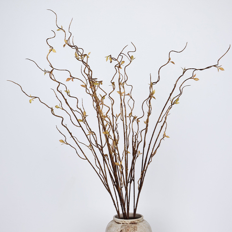 仿真植物柳枝枯枝龙柳柳芽柳支树枝线条插花4叉龙柳家居装饰花材详情11