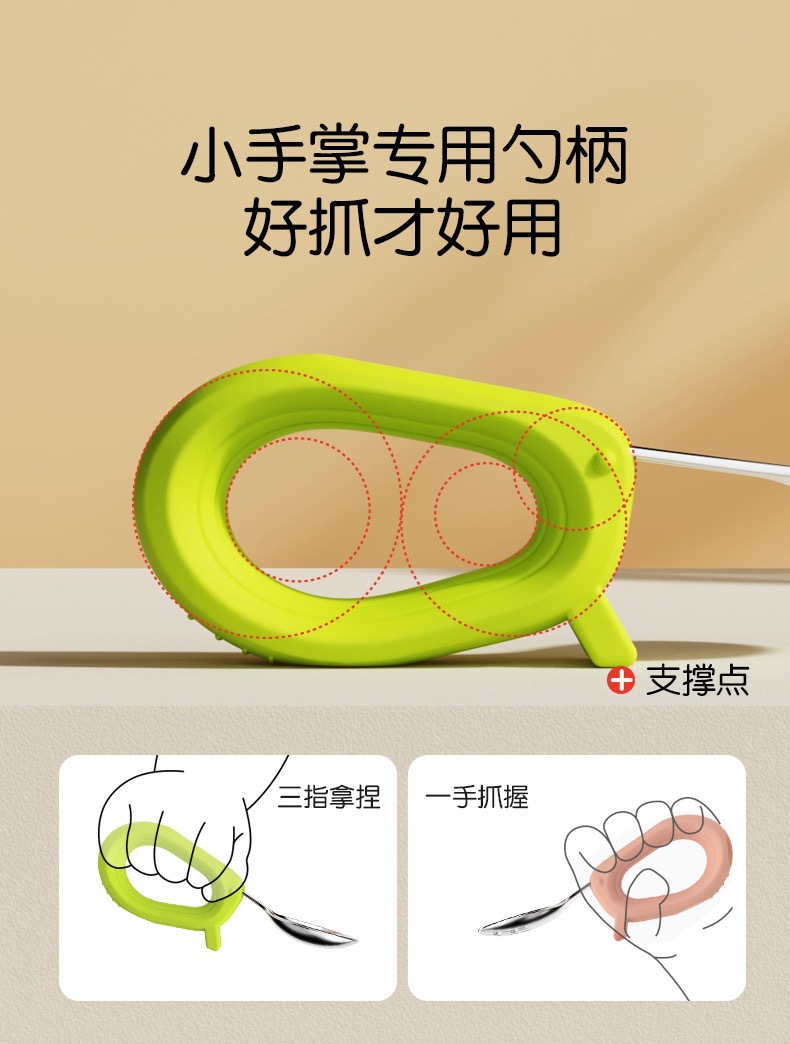 Venta caliente bebé autónomo comer cuchara bebé comer entrenamiento cuchara accesorio acero inoxidable silicona accesorio mango corto tenedor cuchara cross-border ecommerce cubertería de acero inoxidable pic 22