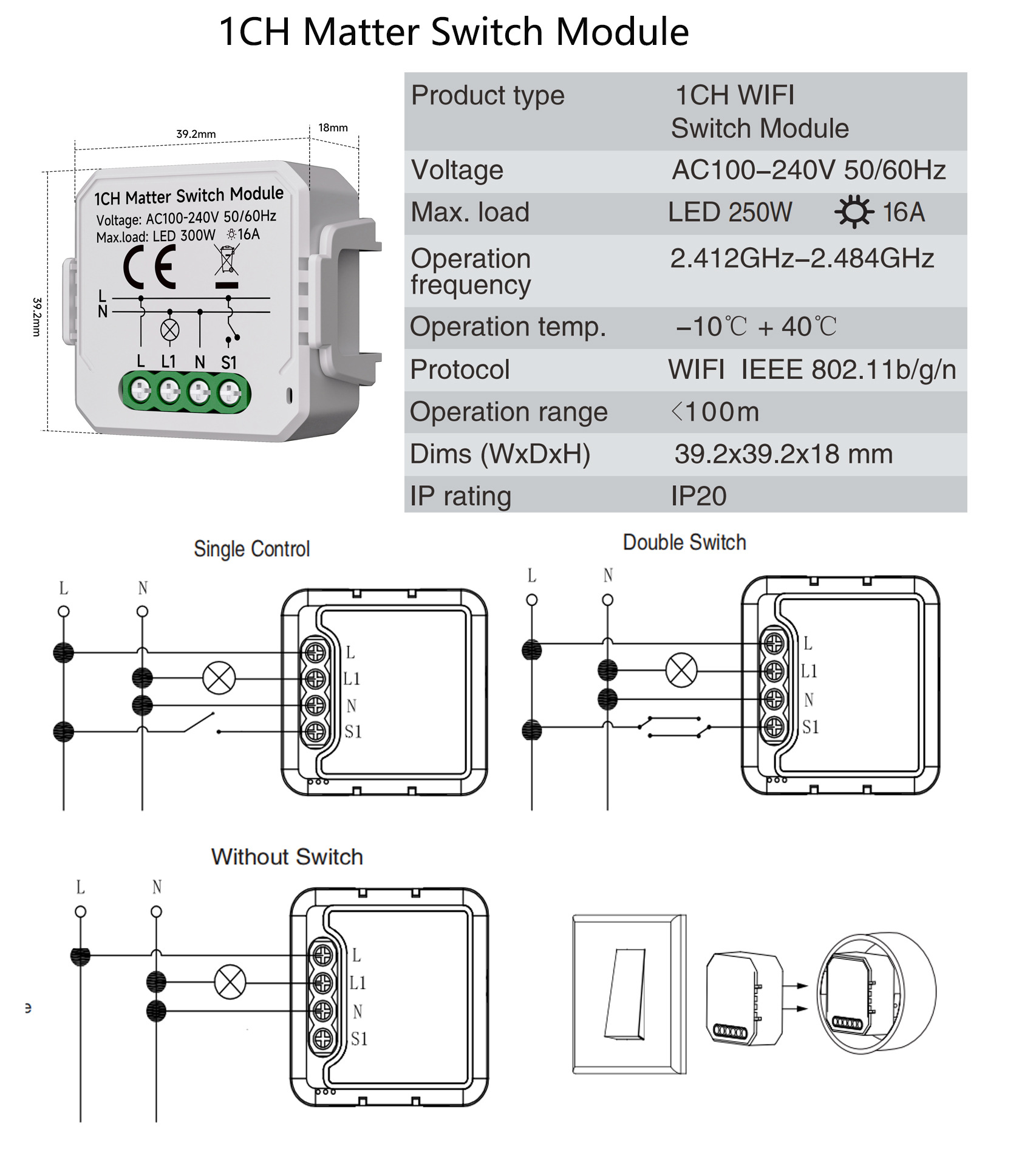 Matter Smart Switch Module, smart gateway switch, bathroom heater, smart switch, smart switcher pic 6