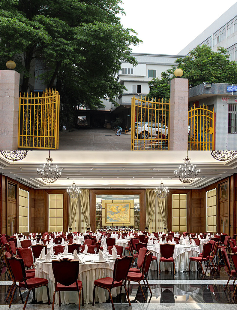 Star Factory directly supplies hotel metal banquet chairs, conference office chairs, wedding hall flat tube aluminum alloy dining chairs pic 1