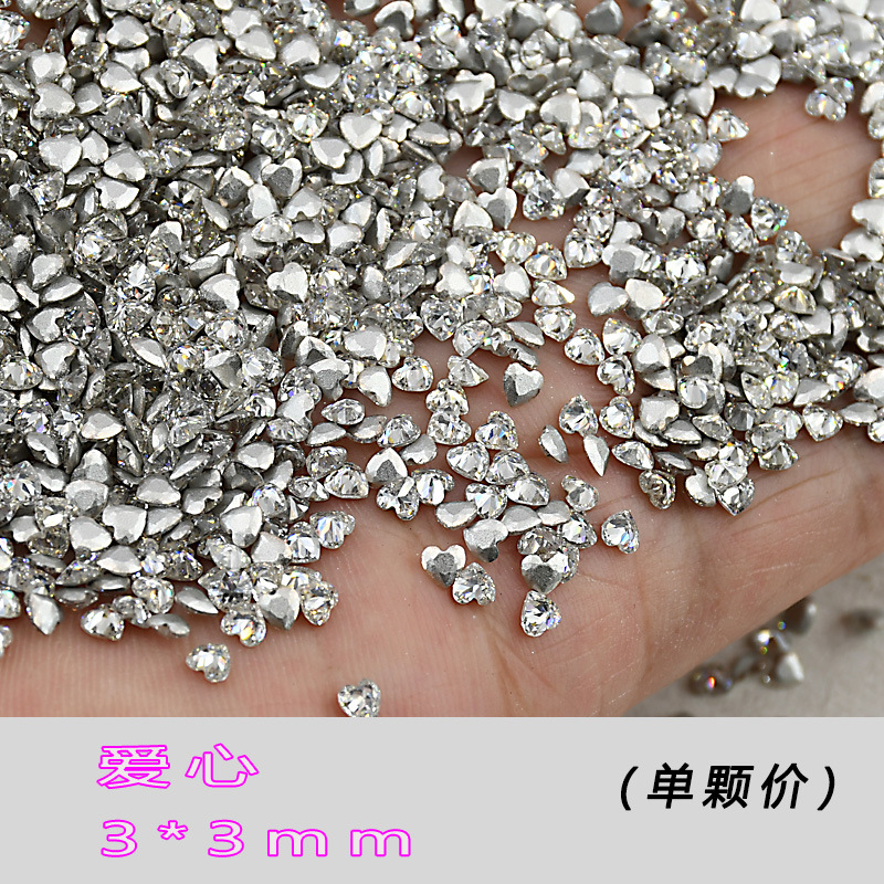 5A flat-bottomed beveled zircon mixed mini irregular-shaped super shiny wheat ear small nail stickers diy diamond nail art accessories pic 6