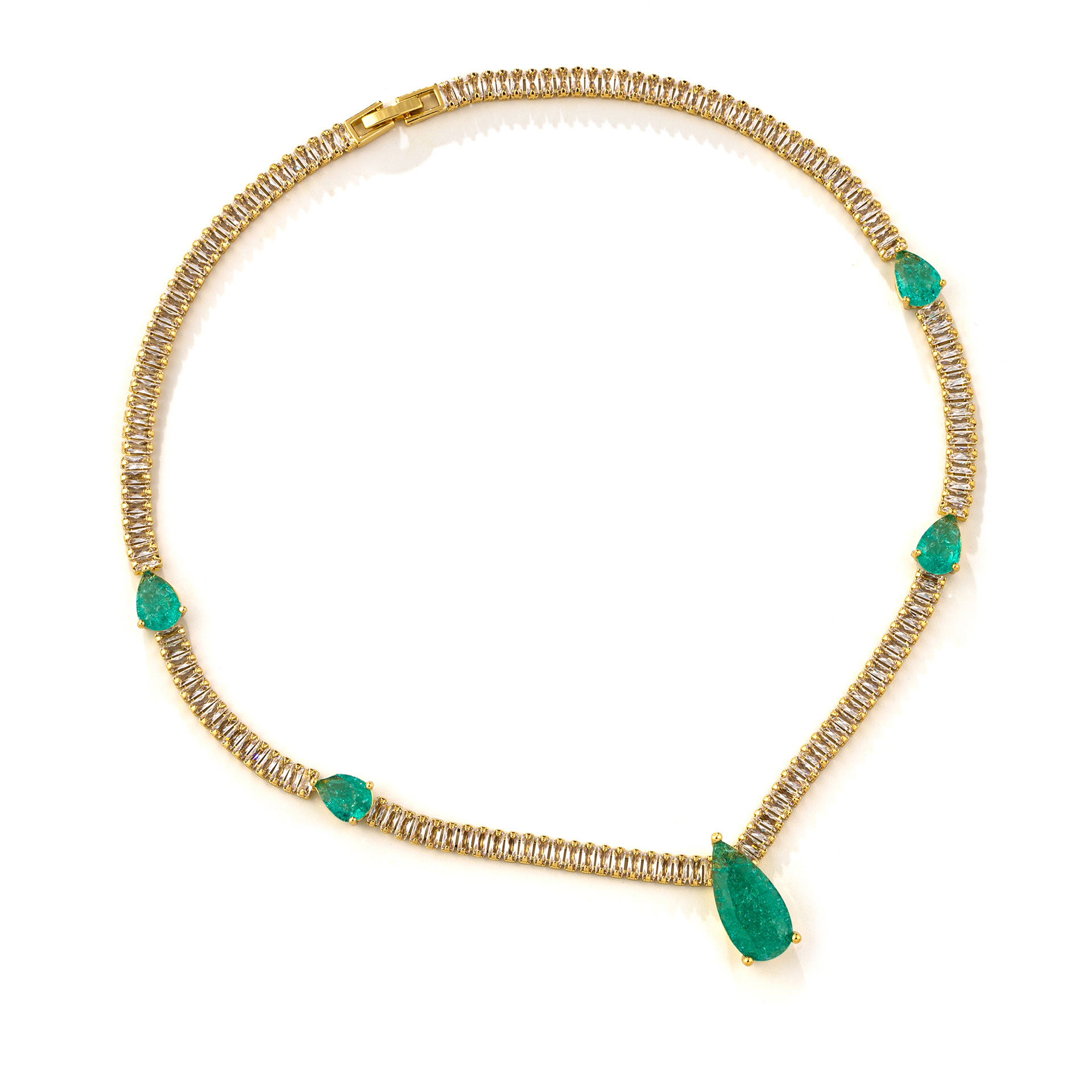 French court wind restoring ancient ways of green water droplets claw zirconium necklace female personality cold wind fashionable joker collarbone chain LYTJ30214 LYSL30214 / LYJZ9056 wholesale pic 7