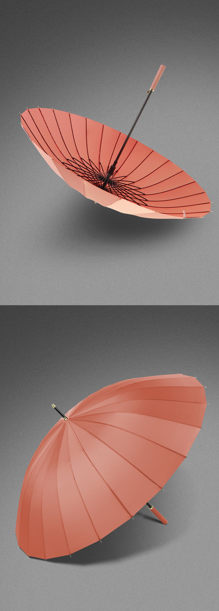 超大24骨双层雨伞男士长柄直杆伞大号加固加厚结实抗风暴高尔夫伞详情21