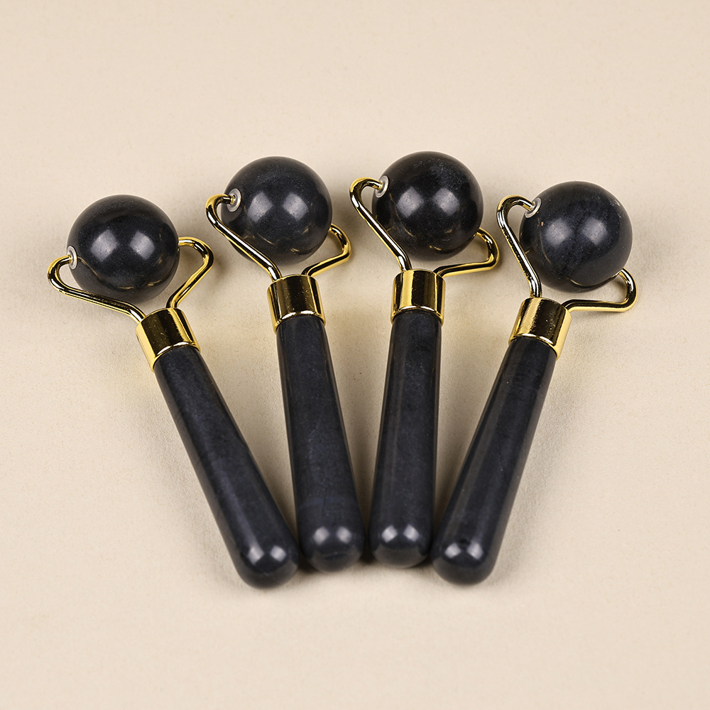 家用美容院用圆珠按摩美容棒脸部面部身体护理美容按摩器天然黑玉玉石小巧方便详情15