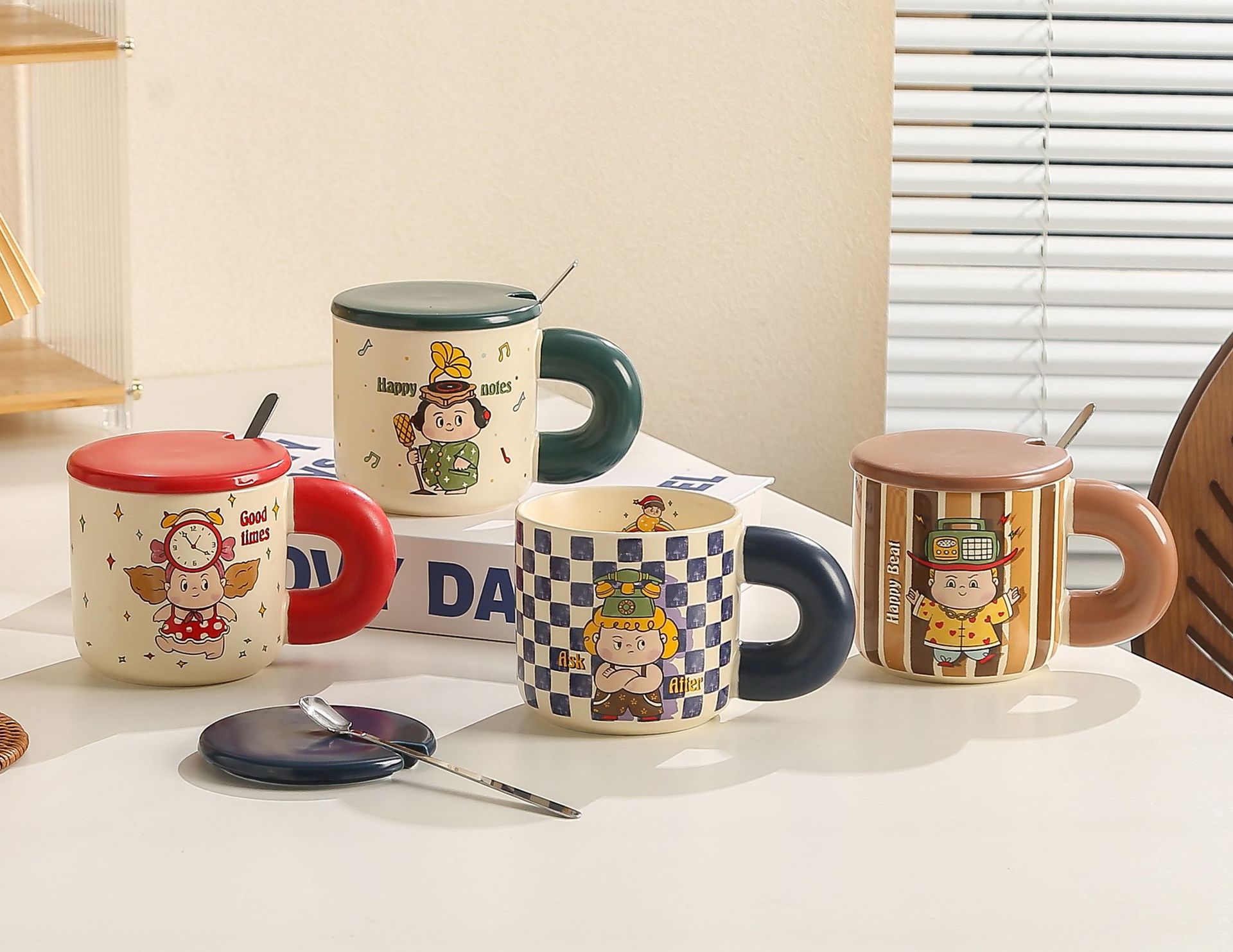 生日礼物创意个性复古时光陶瓷杯办公带盖大容量水杯家用情侣杯子详情1