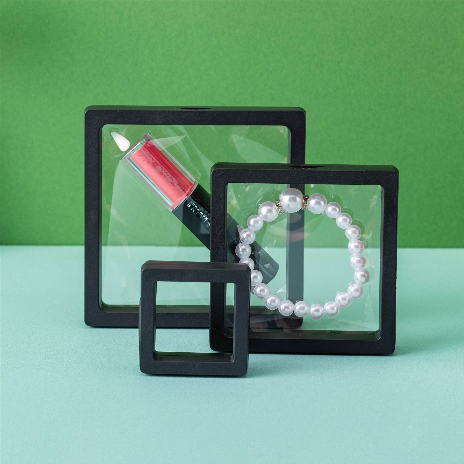 高密封性PE膜首饰盒包装高级感耳钉手串珠宝防氧化收纳展示悬浮盒详情12