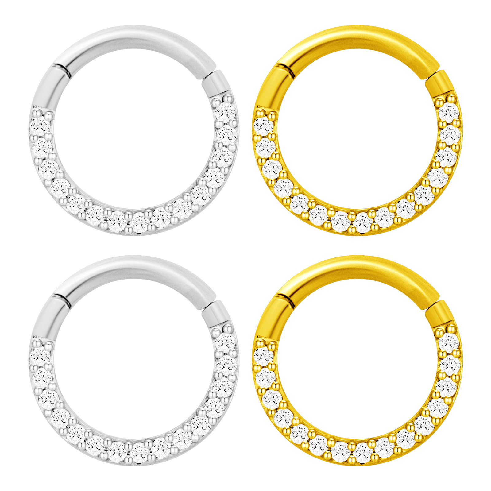 圆形镶钻耳饰鼻环穿刺 欧美跨境外贸耳饰批发 独特设计穿刺饰品 时尚潮流其他穿刺饰品详情4