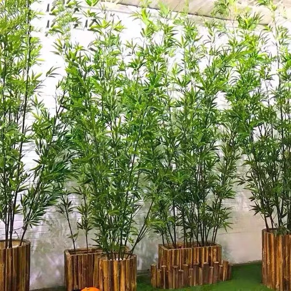 仿真竹子室内装饰隔断屏风假竹子挡墙造景绿植盆栽细水竹办公文化园艺仿真枝叶树详情30