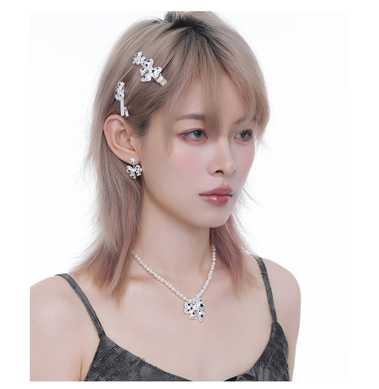 星印蝴蝶结系列耳环女甜酷风时尚百搭精致原创设计感925银针耳饰 pic 9