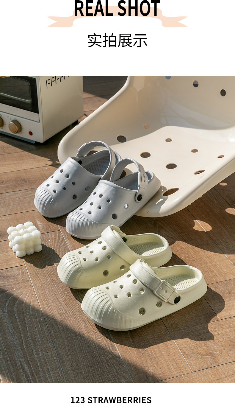 洞洞鞋贝壳头外穿高跟夏漂流增高情侣包头拖鞋厚底男沙滩鞋详情20