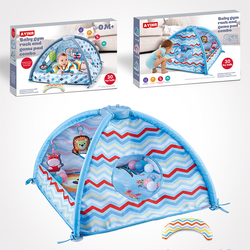 New baby fitness frame, ocean ball pool play mat, baby crawling carpet, foldable music interactive toy pic 6