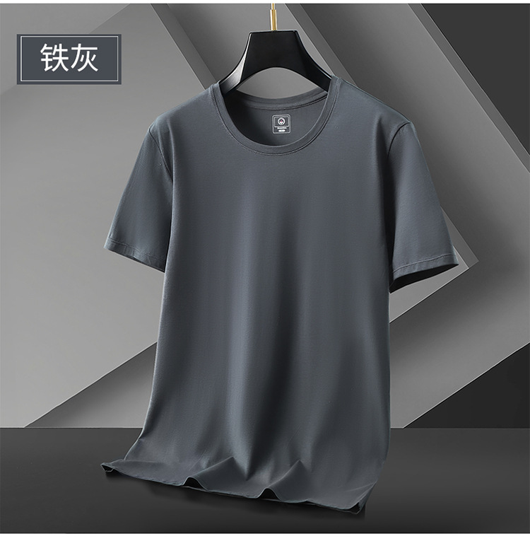 冰丝莫代尔男士短袖t恤男夏季圆领半袖男t潮牌大码男装体恤打底衫详情16