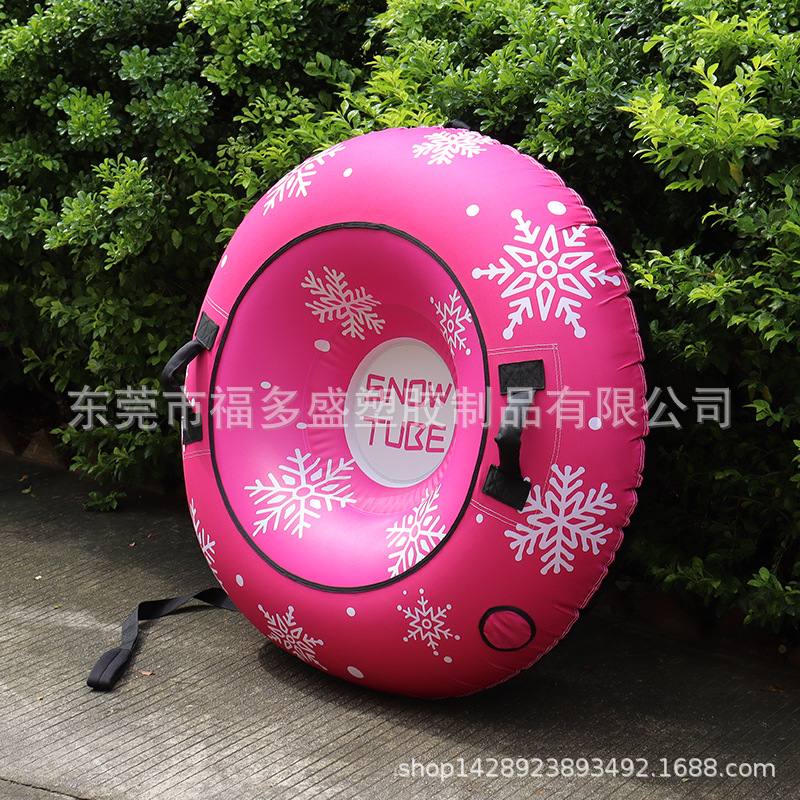 加厚耐寒pvc充气滑雪圈带布套夹网底户外雪地拖拉圈玩雪滑雪工具详情5