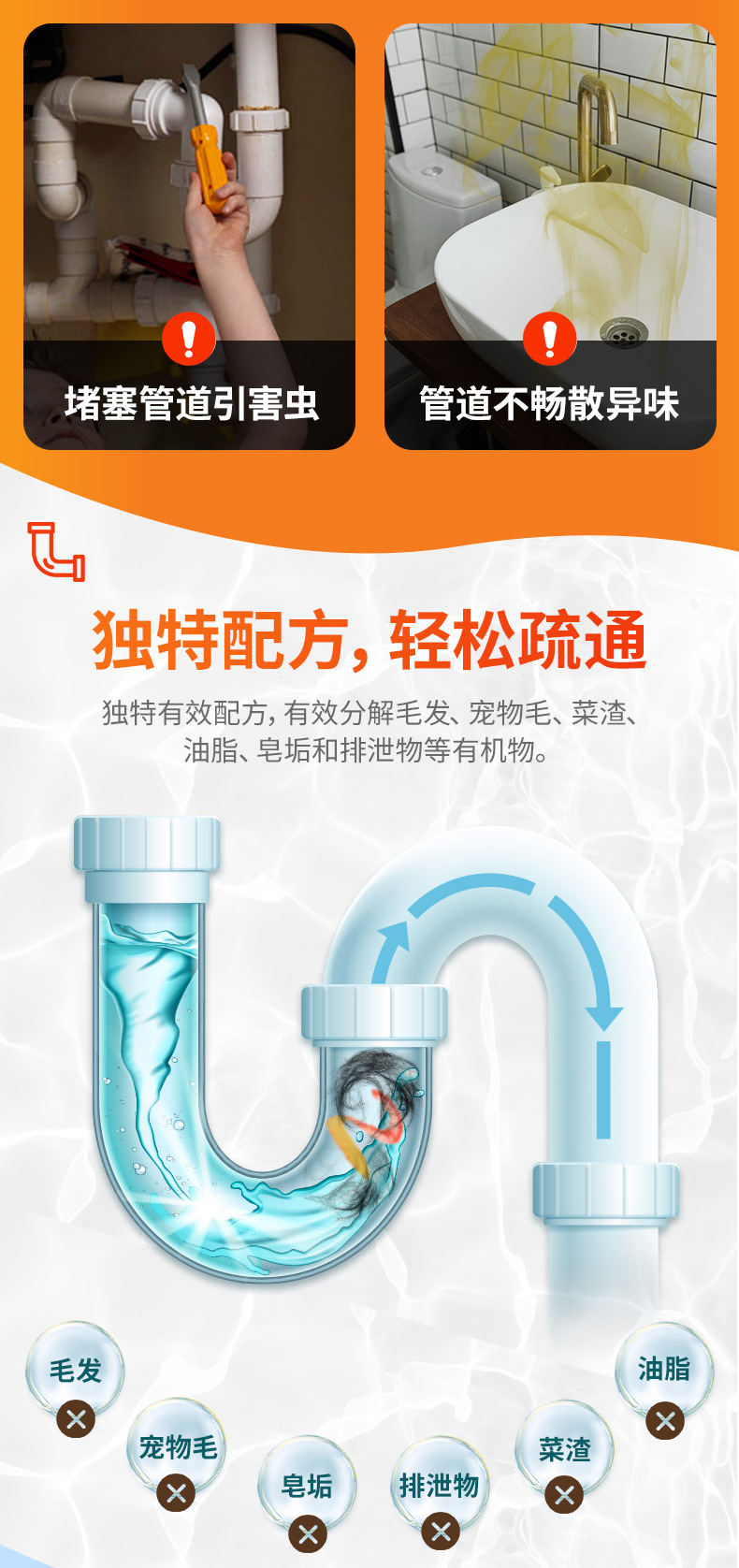 威猛先生管道通500g卫生间厨房堵塞用下水道排水管厕所批发采购详情3