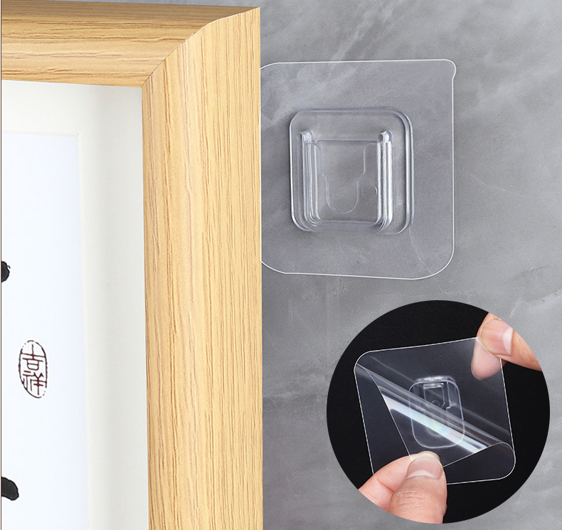 Accesorios fábrica sin traza gancho sin perforación gancho pegajoso cuarto de baño cocina bebé hebilla fuerte multifunción transparente gancho pic 8