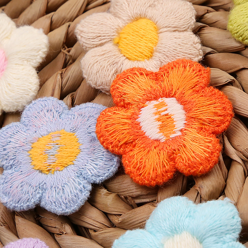 Multicolored knitted flower yarn with colorful lace, 3-centimeter-wide clothing accessories manufacturer for sale pic 20