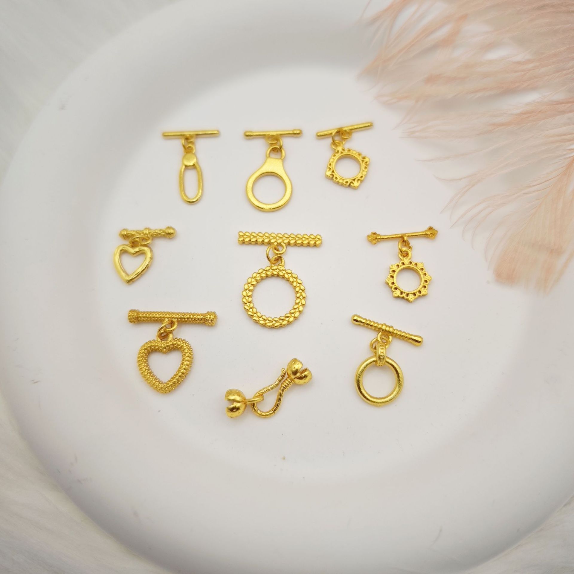 Color-preserving pure copper plated with ancient gold OT clasp necklace, bracelet, and end connection clasp diy accessory factory pic 17