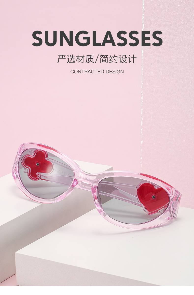 New cross-border fashion heart-shaped sunglasses, Internet celebrity personality Y2K millennium Spice Girl style jelly gummy heart sunglasses pic 1