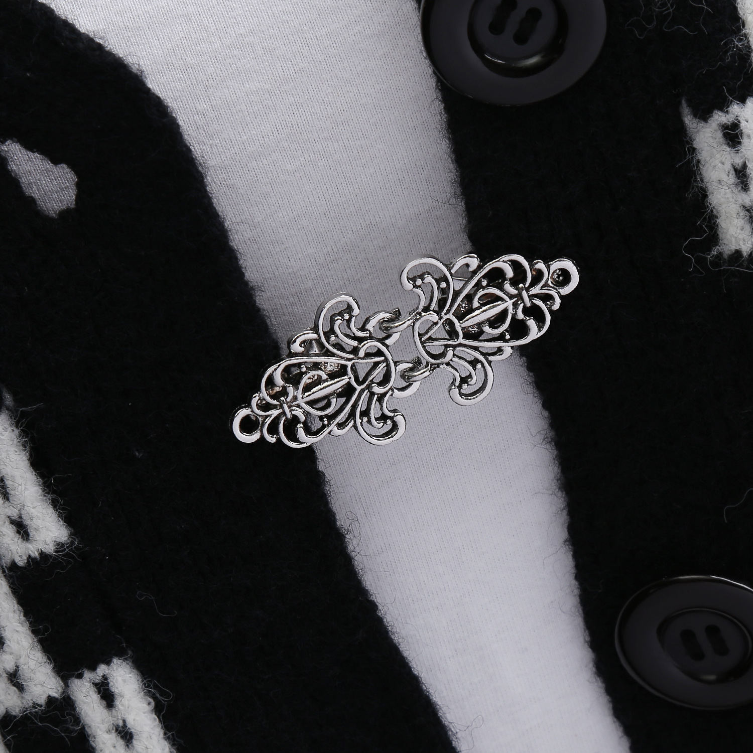 欧美复古合金毛衣夹丝巾开衫扣衬衣领夹防走光束紧夹胸针厂家直销详情28