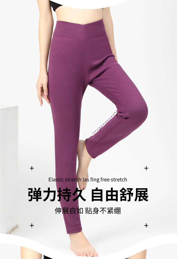 批发冬季女士保暖裤高腰内穿女款宽松护膝加厚德绒打底裤大码棉裤详情6