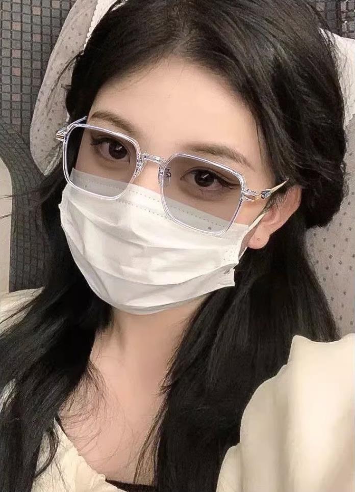 光感变色近视眼镜成品防蓝光眼镜框变色眼镜女大框高颜值显瘦素颜详情20