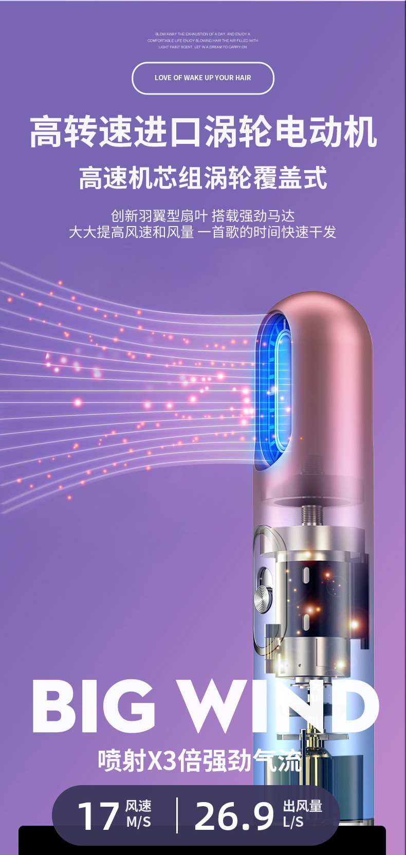 跨境新品极光三合一吹风机热风梳网红电吹风家用直发梳礼品外贸M141详情7