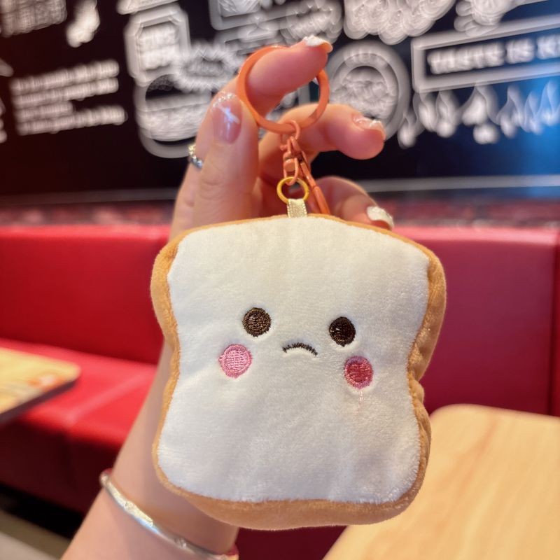 创意水果美食毛绒钥匙扣肉夹馍卡通儿童书包钥匙链可爱少女包挂饰详情38