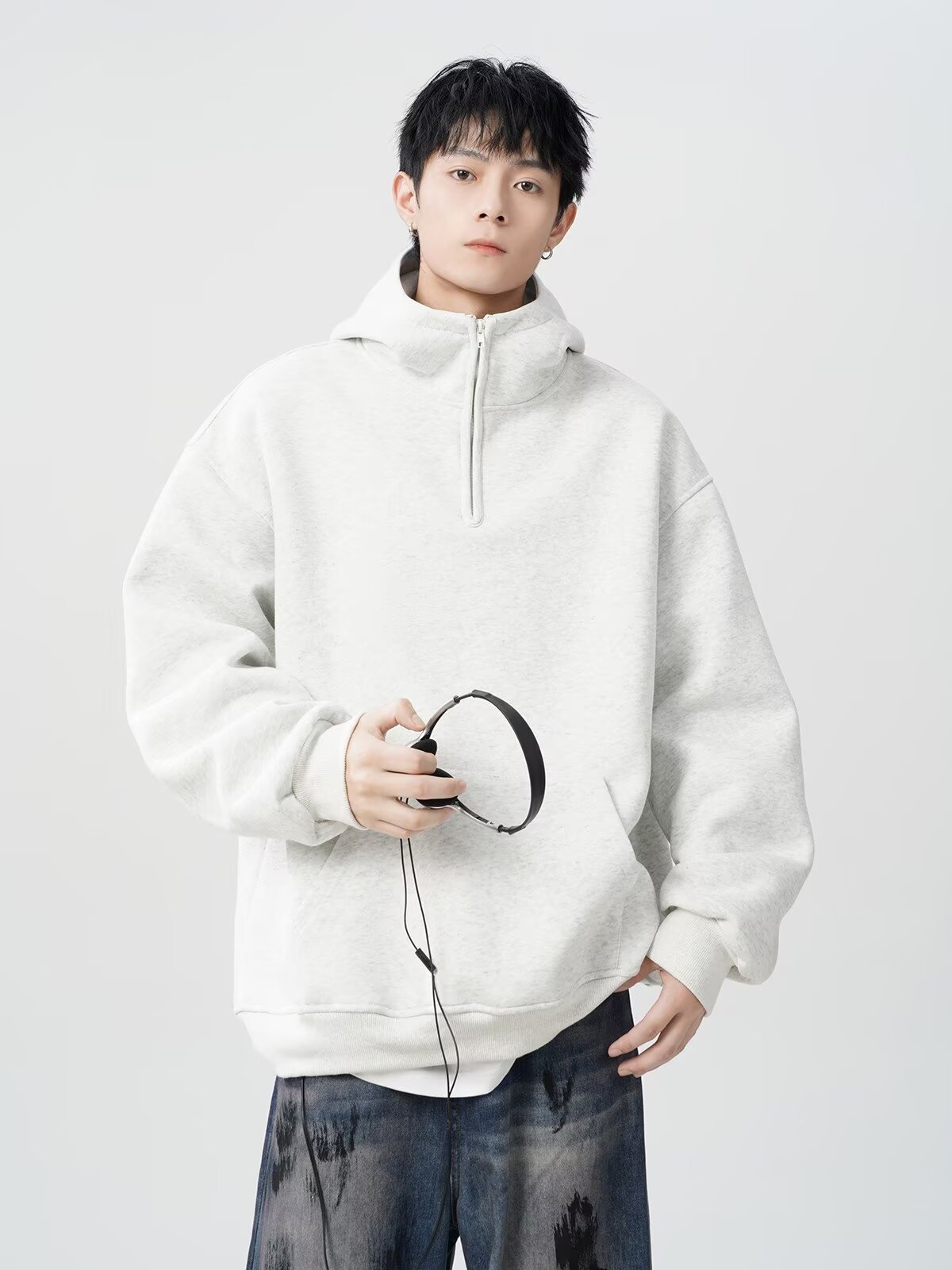  oversize casual versatile top fashion men's hoodie详情13