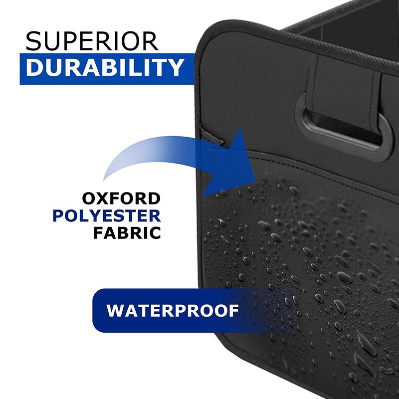 Car trunk storage box, Oxford cloth handle outdoor storage box, multi-functional folding car storage box pic 2