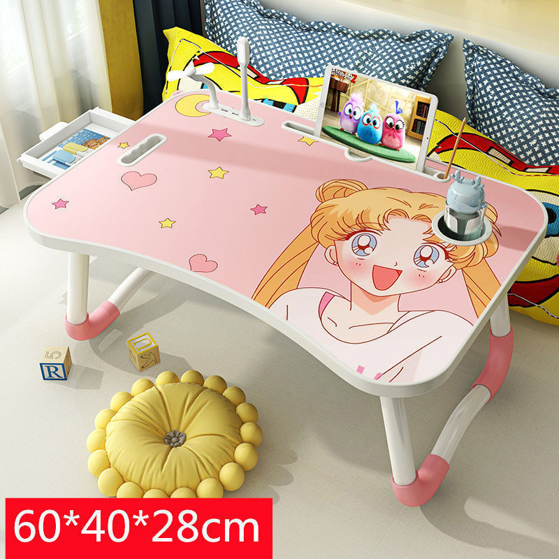 Adjustable bed small table, folding table, dormitory desk, student computer desk, study desk on top, household table board pic 18